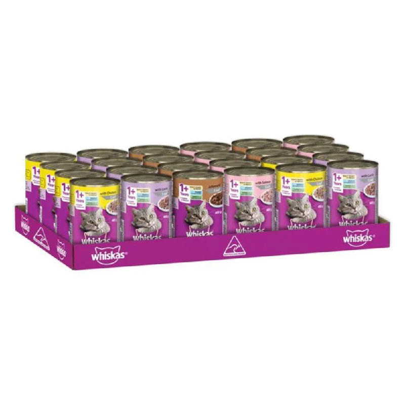 4. **Price and Purchasing**  Whiskas Rural Mixed Pack Wet Tins Cat Food 24pk