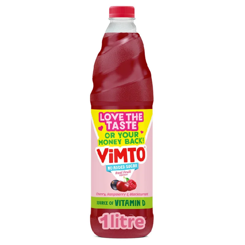 Vimto Real Fruit No Added Sugar Squash Cherry, Raspberry & Blackcurrant