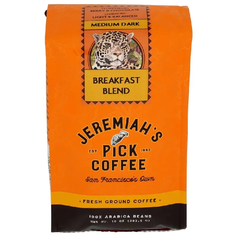 Jeremiah'S Pick Coffee - Breakfast Blend Ground Coffee Medium Dark Roast