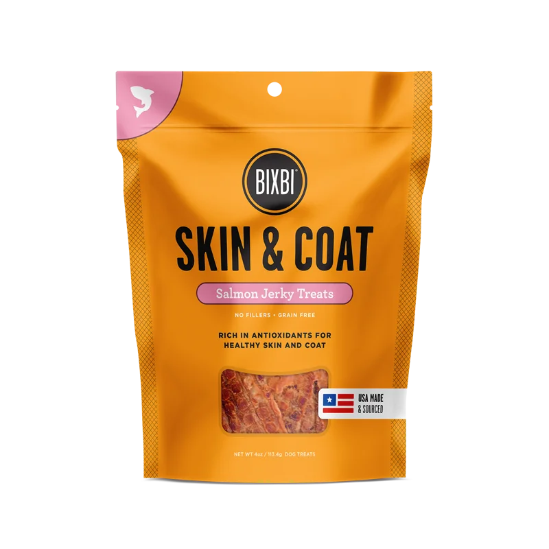 Bixbi Dog Grain Free Skin & Coat Jerky Salmon 4oz