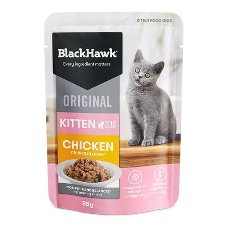    - How is Bricky cat food?  Black Hawk Kitten Pouches Chicken & Gravy Cat Food 12x85g