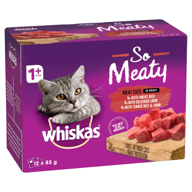    - Natural ingredient cat food  Whiskas So Meaty Mixed Wet Pouches Cat Food 12pk