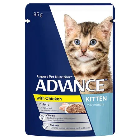 4. **Price and Purchasing**  ADVANCE Multi Pack Chicken In Jelly & Ocean Fish Pouches In Jelly Cat Food 12x85g