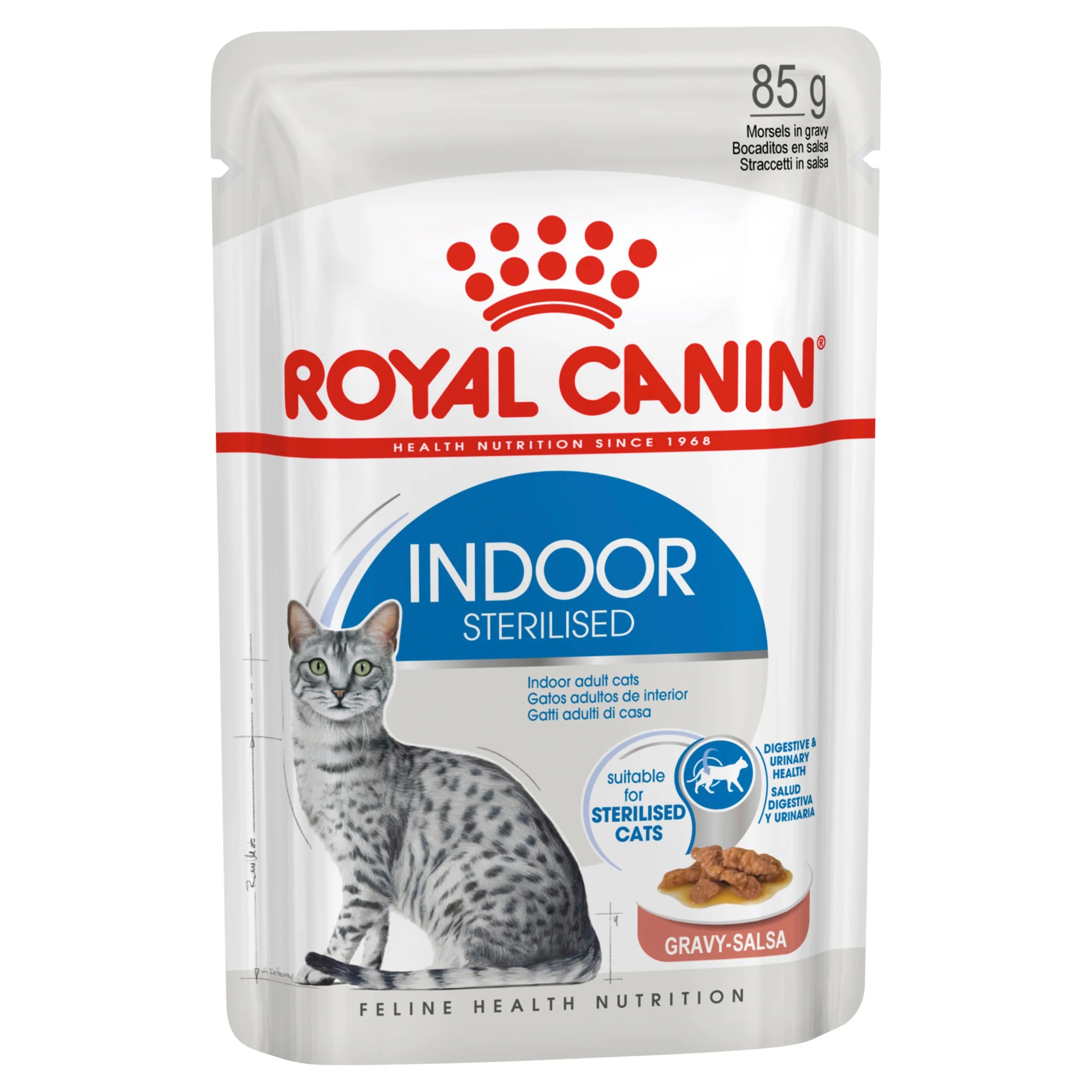    - Digestive care cat food  Royal Canin Adult Indoor Sterlised Gravy Pouches Cat Food 12x85g