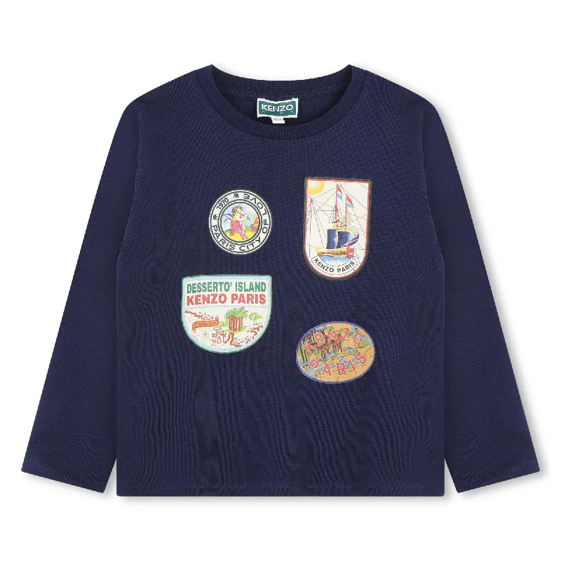 Kenzo Navy Patch Long Sleeve Tee