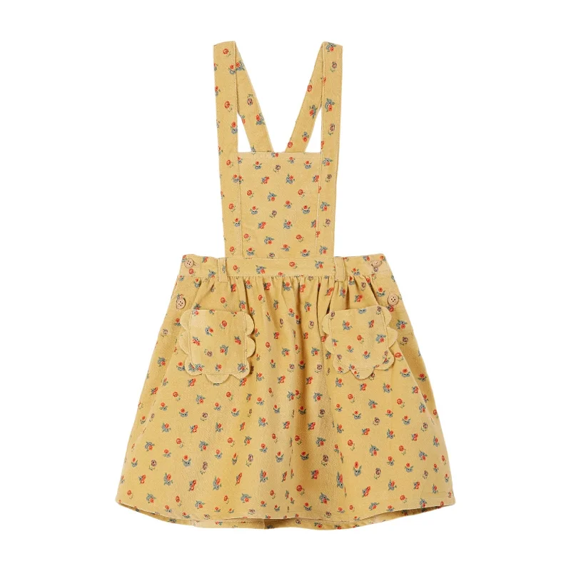 Emile et Ida Yellow Flower Pocket Apron Dress