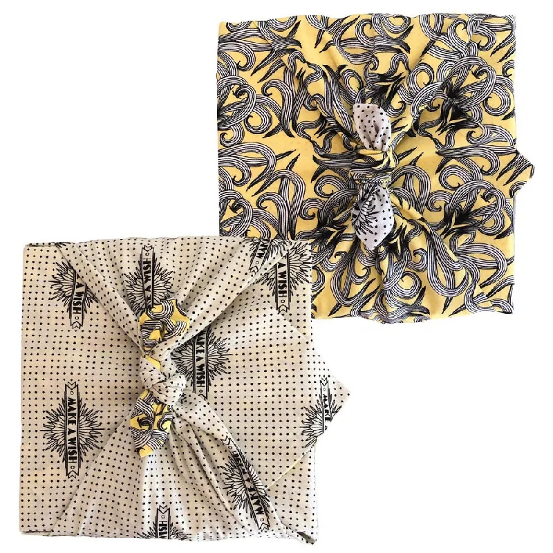 FabRap Double Sided Reusable Gift Wrap - Sunshine & Make A Wish