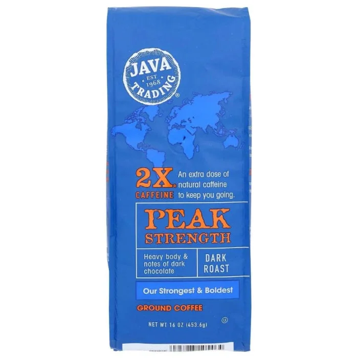 JAVA TRADING - COFFEE GROUND PEAK STRENGTH 16 OZ - Pack of 6