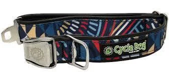 Cycle Dog Collar Metal-Blue Multi Modern Art