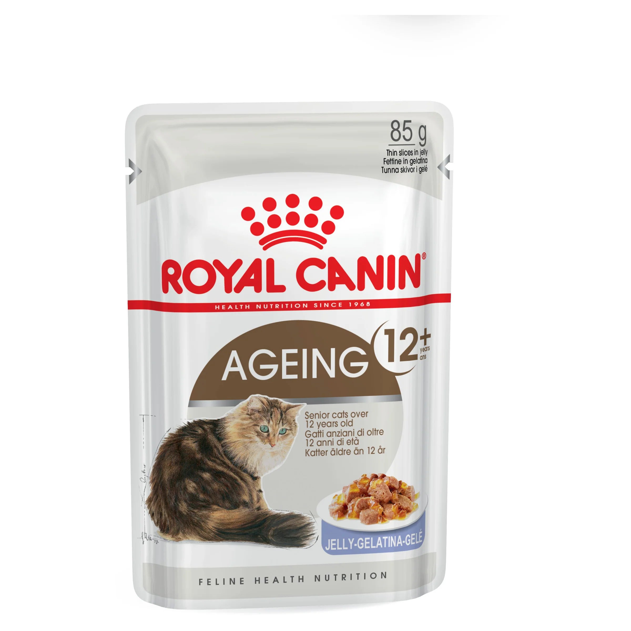    - Cat food for spayed/neutered cats  Royal Canin Ageing 12+ Jelly Pouches Cat Food 12x85g