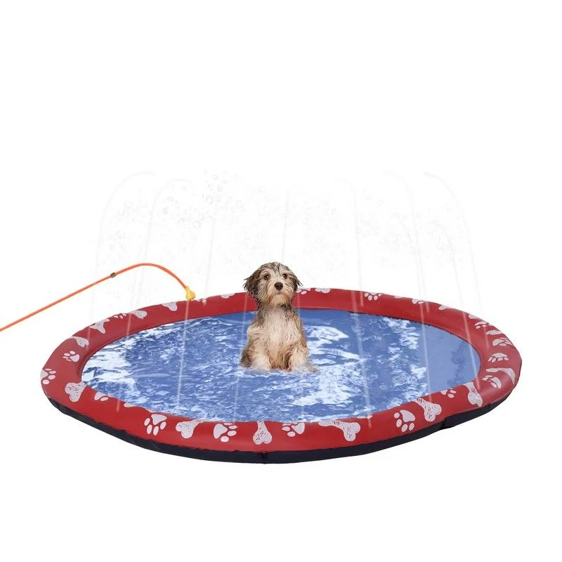 - Indoor pet toy recommendationsPawhut 150cm Splash Pad Sprinkler For Pets Dog Bath Pool Water Game Mat Toy Non-Slip Outdoor Backyard Red