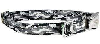 Cycle Dog Collar Metal Snow Camo