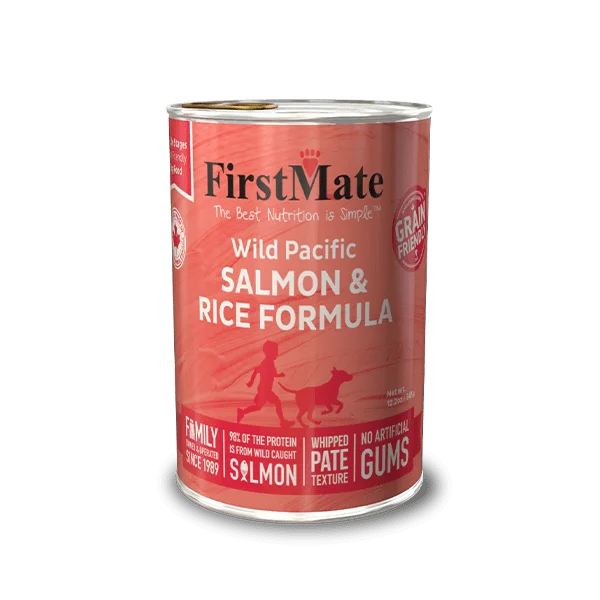 FirstMate Grain Friendly Wild Pacific Salmon & Rice Formula Dog Can Food 12.2oz