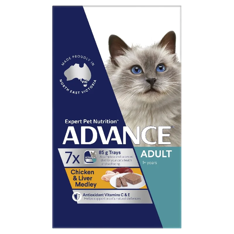    - Cat food for digestive health  ADVANCE Adult Wet Cat Food Chicken & Liver Medley 7x85g Trays