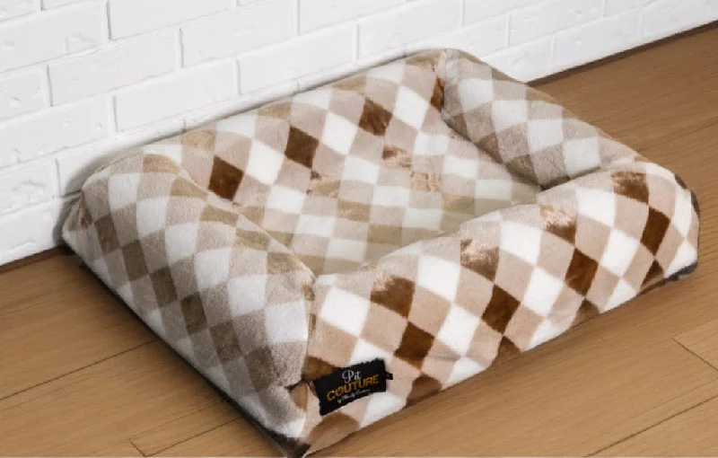 Brown Argyle Pet Bed