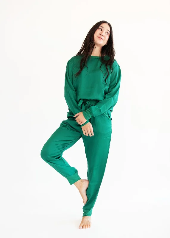 Must be Satin Pajamas - Green - Final Sale