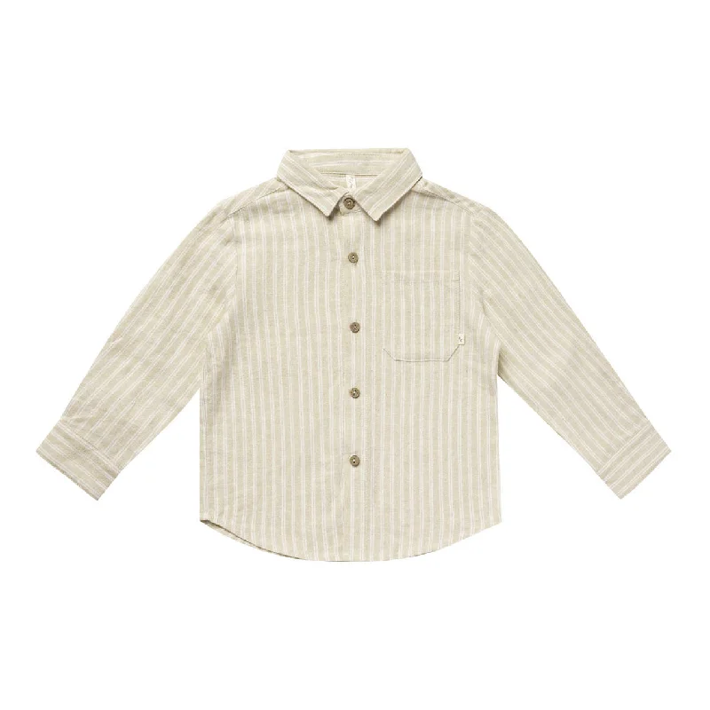 Rylee and Cru Champagne Stripe Collared Shirt