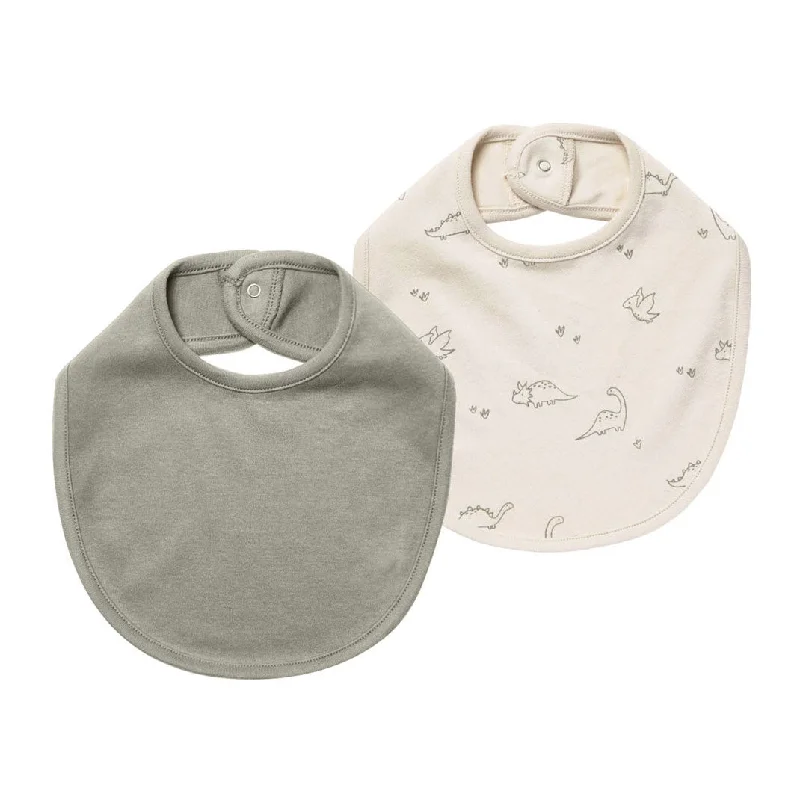 Quincy Mae Dino, Basil Jersey Snap Bib