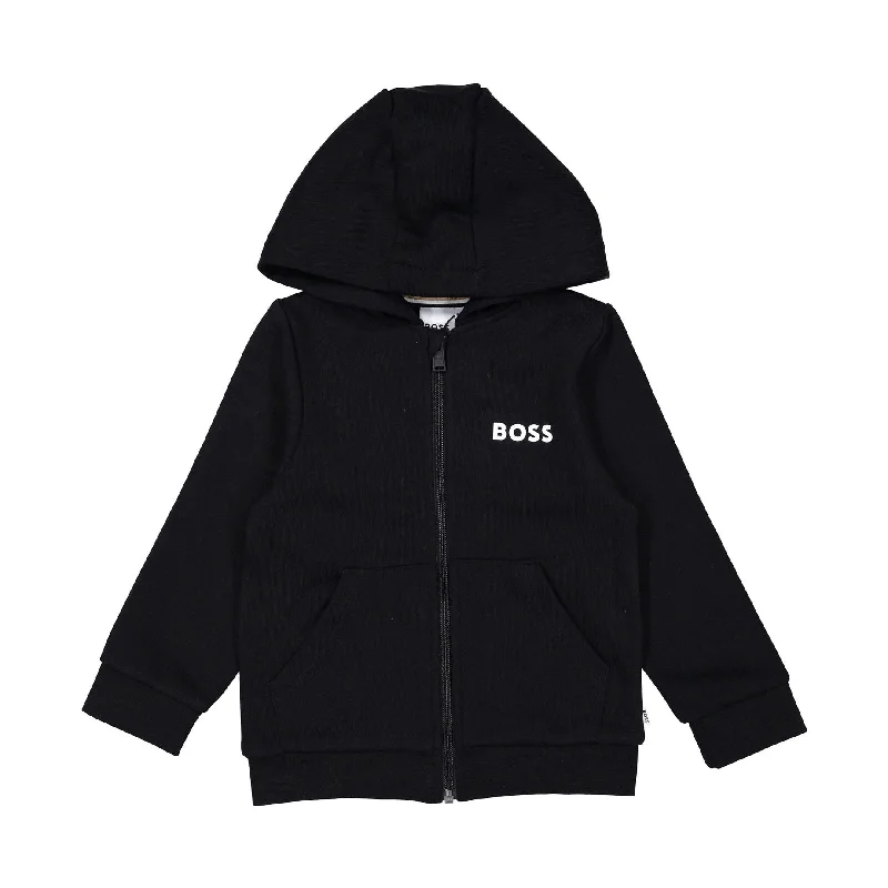 Hugo Boss Black  Mini Me Small Logo Zip Up Hoodie