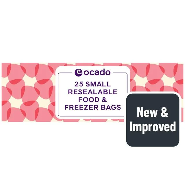 Ocado 25 Small Resealable Food & Freezer Bags   25 per pack