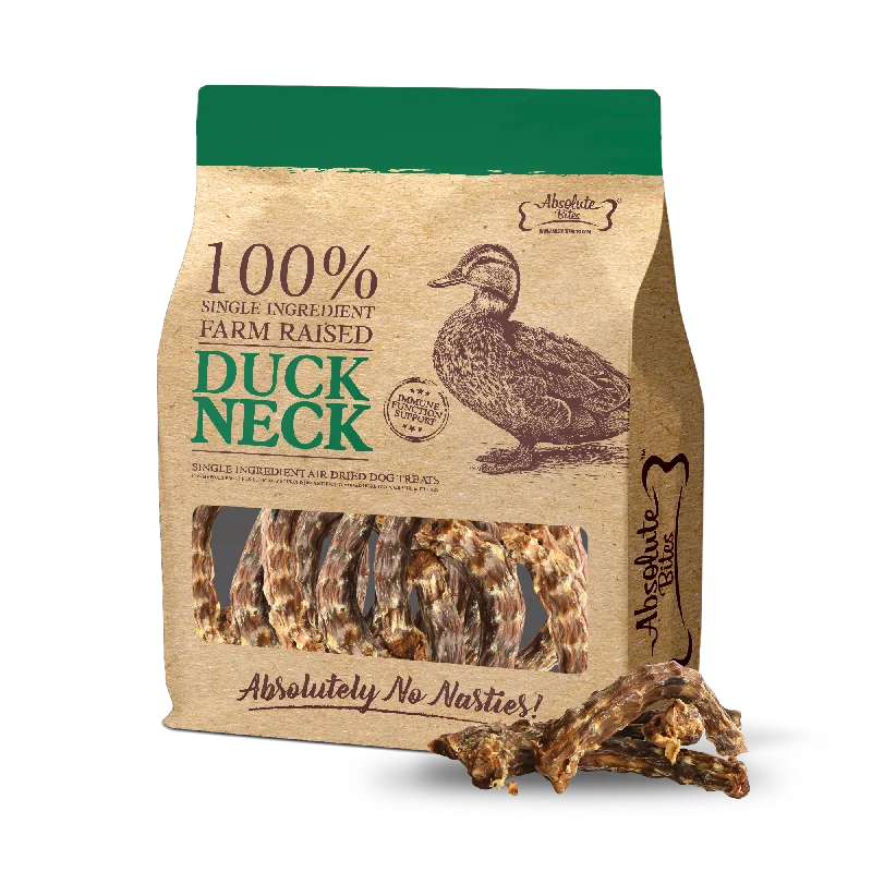 Absolute Bites Single Ingredient Air Dried Treats for Dogs - Duck Necks (300g)