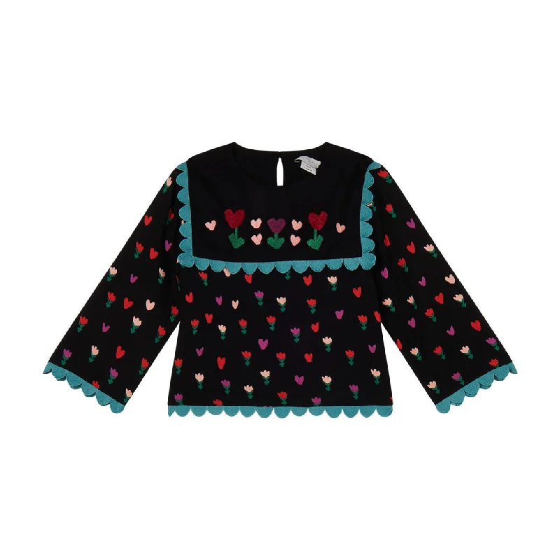 Stella Mccartney Black Hearts And Tulips Blouse