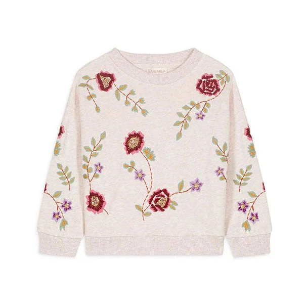 Louise Misha Flower Embroidery Rosalia Sweatshirt