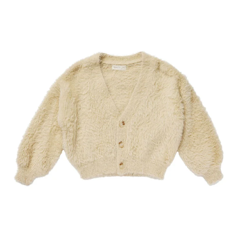 Rylee and Cru Champagne Boxy Crop Cardigan