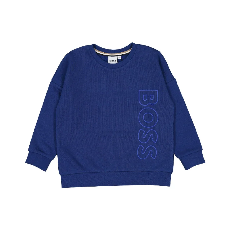 Hugo Boss Blue Vertical Logo Sweatshirt