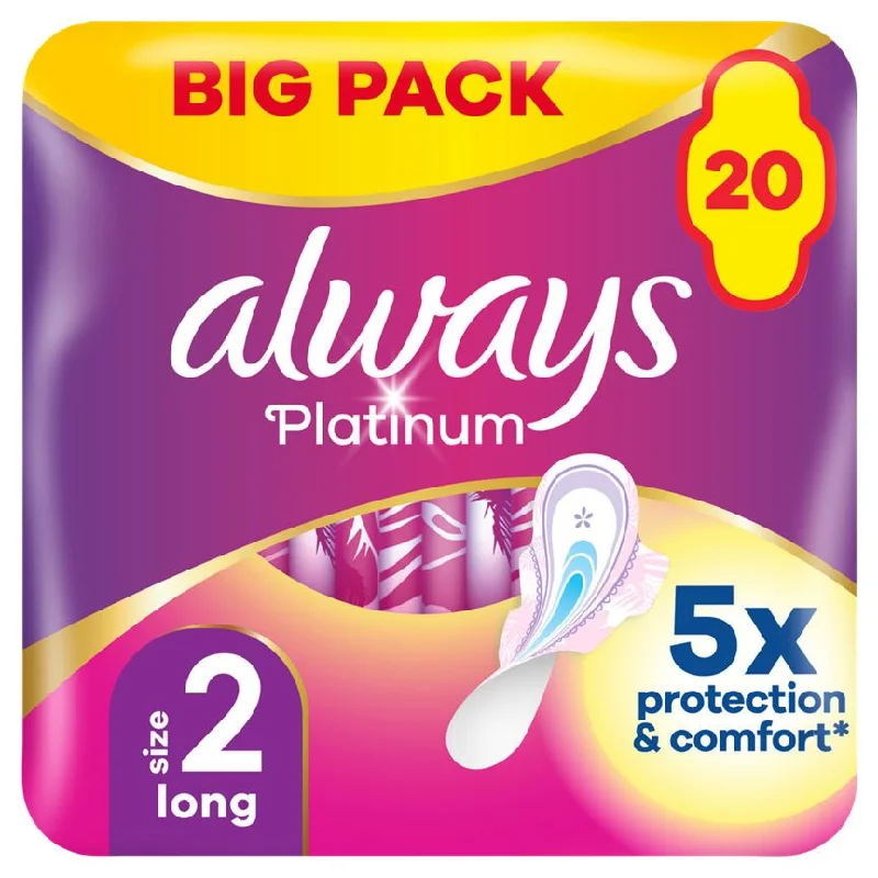 Always Platinum Long Plus (Size 2) Sanitary Towels Wings