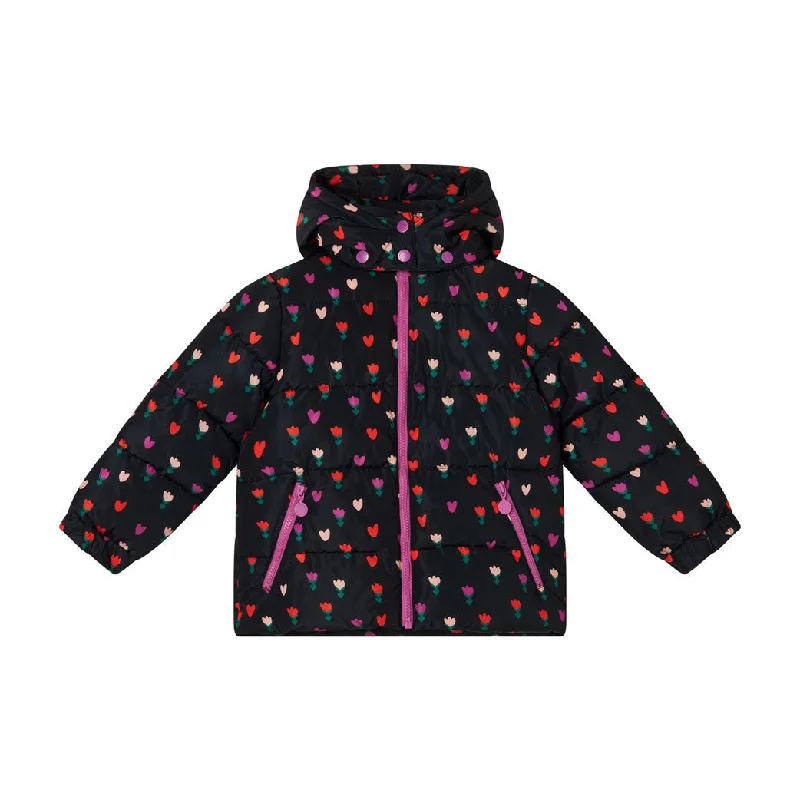 Stella Mccartney Black Hearts And Tulips Puffer