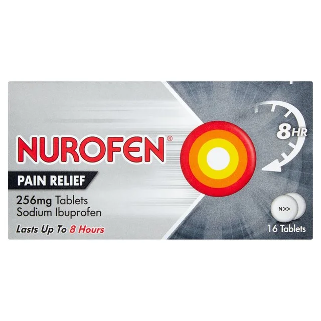 Nurofen pain relief Ibuprofen 256mg tabs   16 per pack