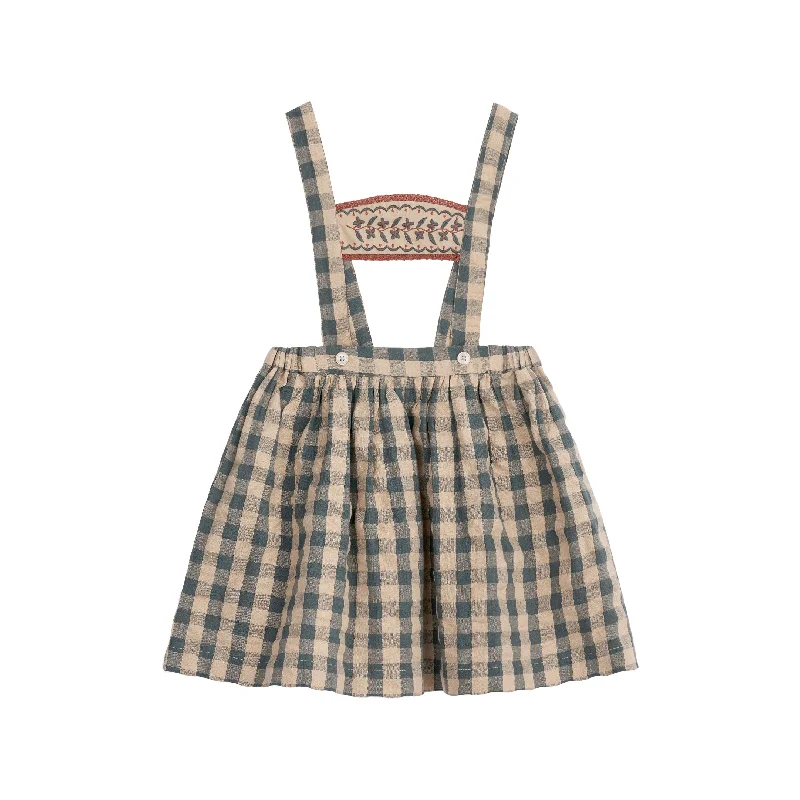 Little Cotton Clothes Seersucker Gingham Fog Organic Heidi Skirt