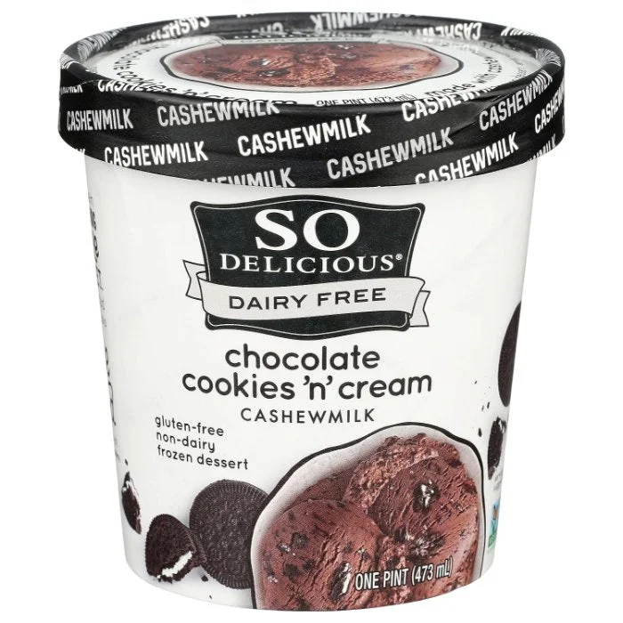 So Delicious - Frozen Cashew Chocolate Cookie & Cream, 16 oz | Pack of 8