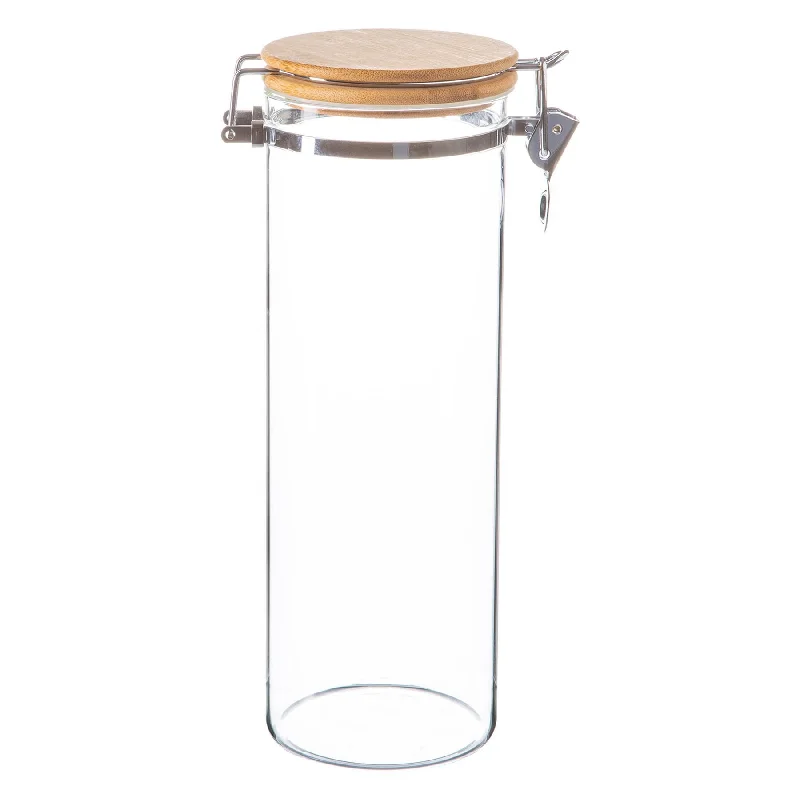 1.75L Glass Storage Jar with Wooden Clip Lid - By Argon Tableware