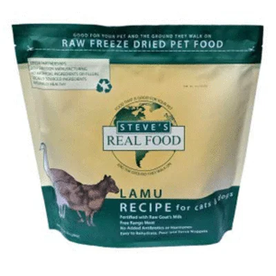 Steves Real Food Freeze Dried Lamb & Emu Lamu Dog/Cat 1.25lb