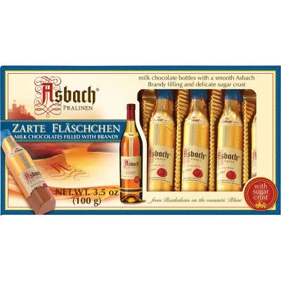 8-Piece Brandy Milk Chocolate Zarte Fläschchen