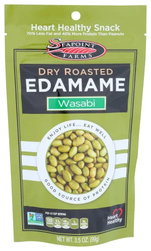 Seapoint Farms Edamame Dry Roasted Wasabi Gluten Free 3.5 OZ - Pack of 12