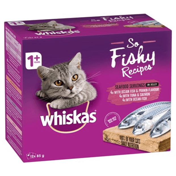    - Grain-free cat food recommendations  Whiskas So Fishy Mixed Wet Pouches Cat Food 12pk