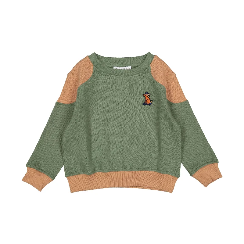 Emile et Ida Forest Colorblock Shoulder Pad Sweatshirt