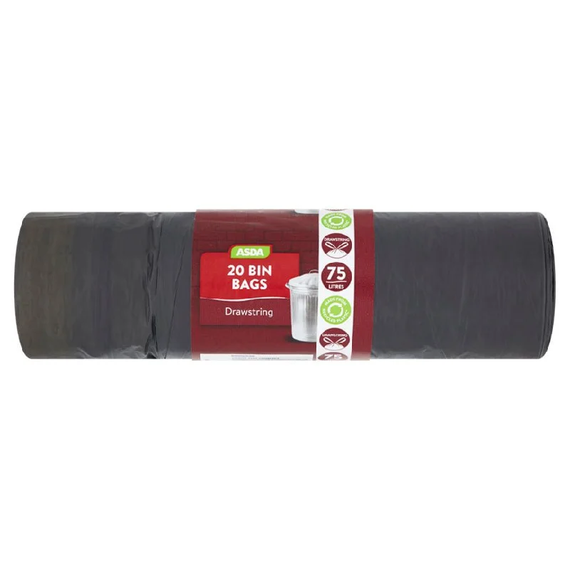 ASDA 20 Bin Bags Drawstring 75 Litres