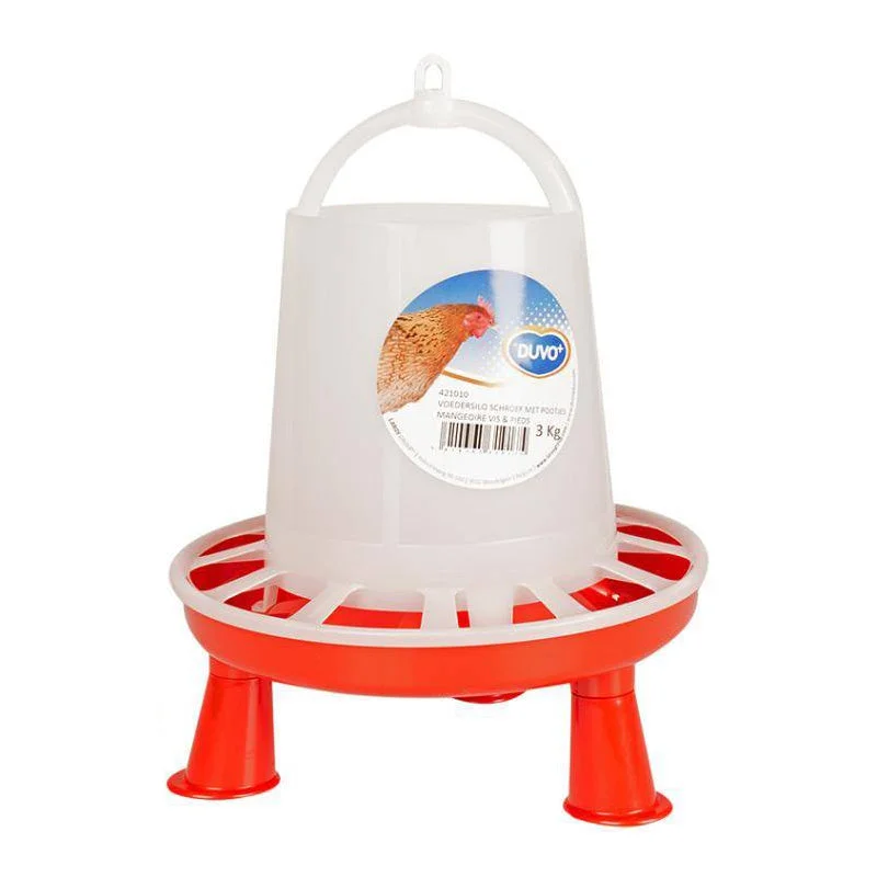 Duvo Plastic Chicken Feeder Silo with Feet 3kg