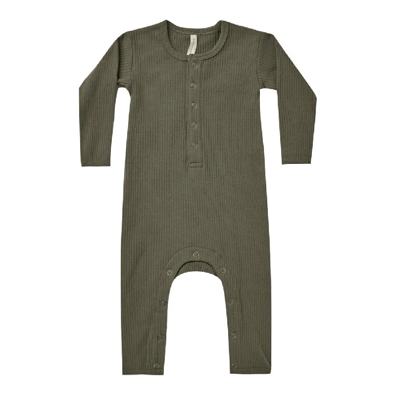 Quincy Mae Forest Ribbed Baby Jumpsuit