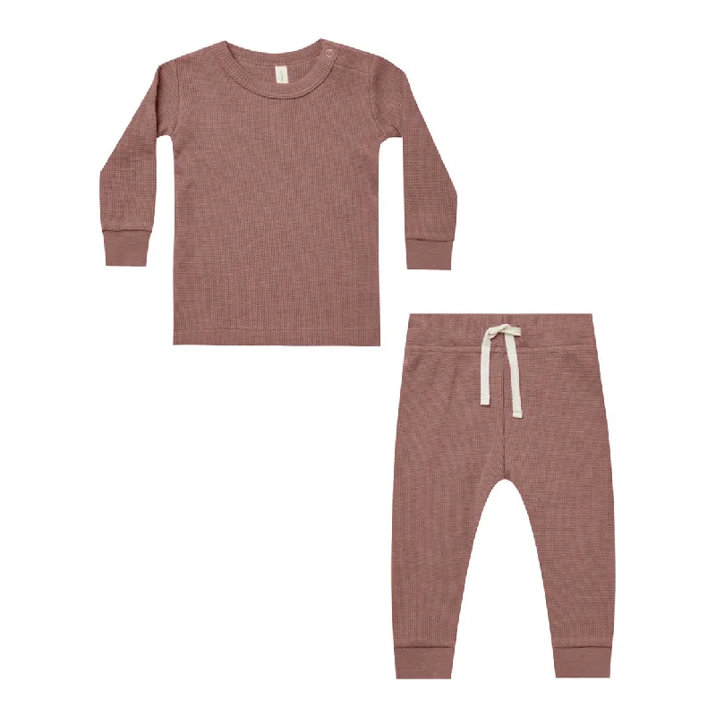 Quincy Mae Fig Waffle Top + Pant Set