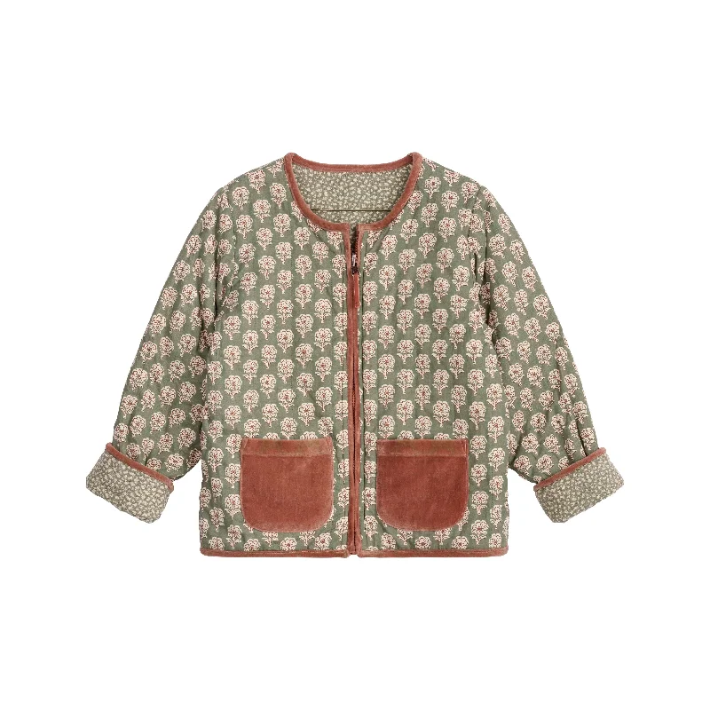 Little Cotton Clothes Myrtle Floral Beech Organic Jojo Reversible Coat