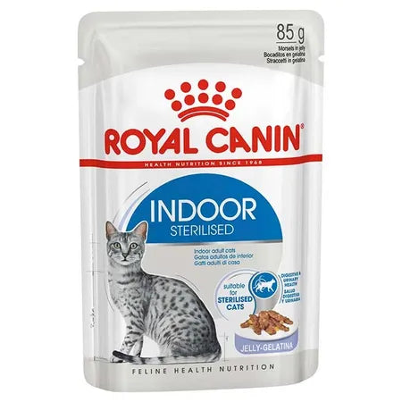    - Hairball control cat food  Royal Canin Adult Indoor Jelly Pouches Cat Food 12x85g