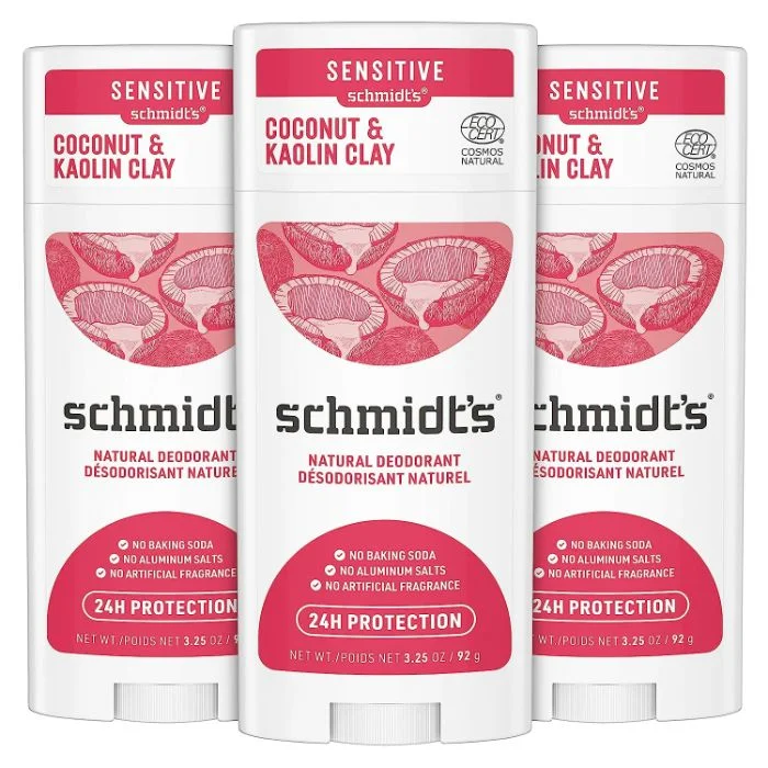 Schmidts Deodorant Kaolin Coconut 2.65 Oz - Pack Of 3