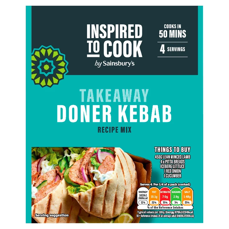 Sainsbury's Takeaway Doner Kebab Recipe Mix, Inspired to Cook 38g