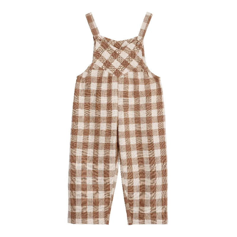 Little Cotton Clothes Cinnamon Gingham Organic Veronica Dungarees