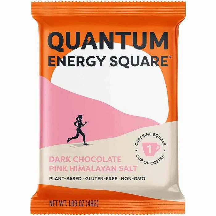 Quantum Energy Squares Bar Dark Chocolate Pink Himalayan 1.69 Oz - Pack Of 8